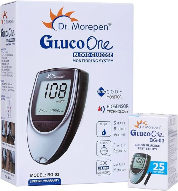 Glucometer bg 03 with 25 Strip Dr. Morepen